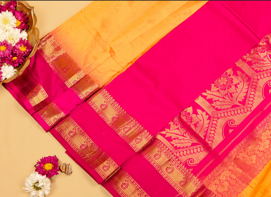 Rani Gulabi Zari Kanjivaram Saree
