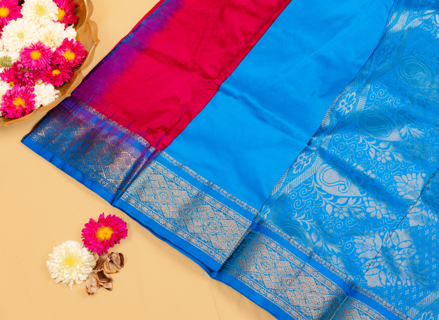 Utsav Rani Kanjivaram (Blue Zari Border)
