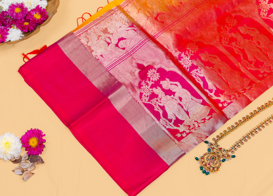 Gulabi Gold Pallu Silk Saree